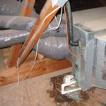 Repairing heater in attic