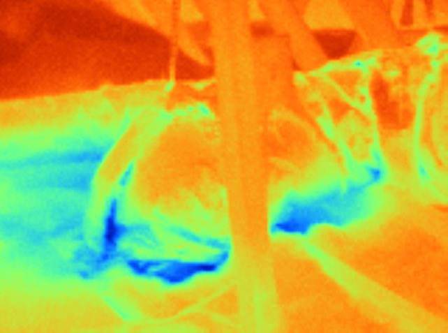 Heat Map indicating leaks in the insulation