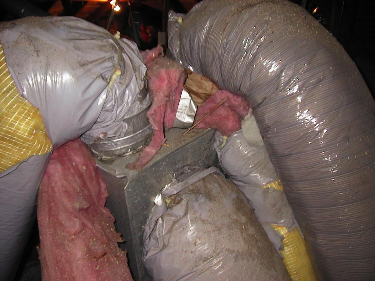 Attic insulation and air ductwork