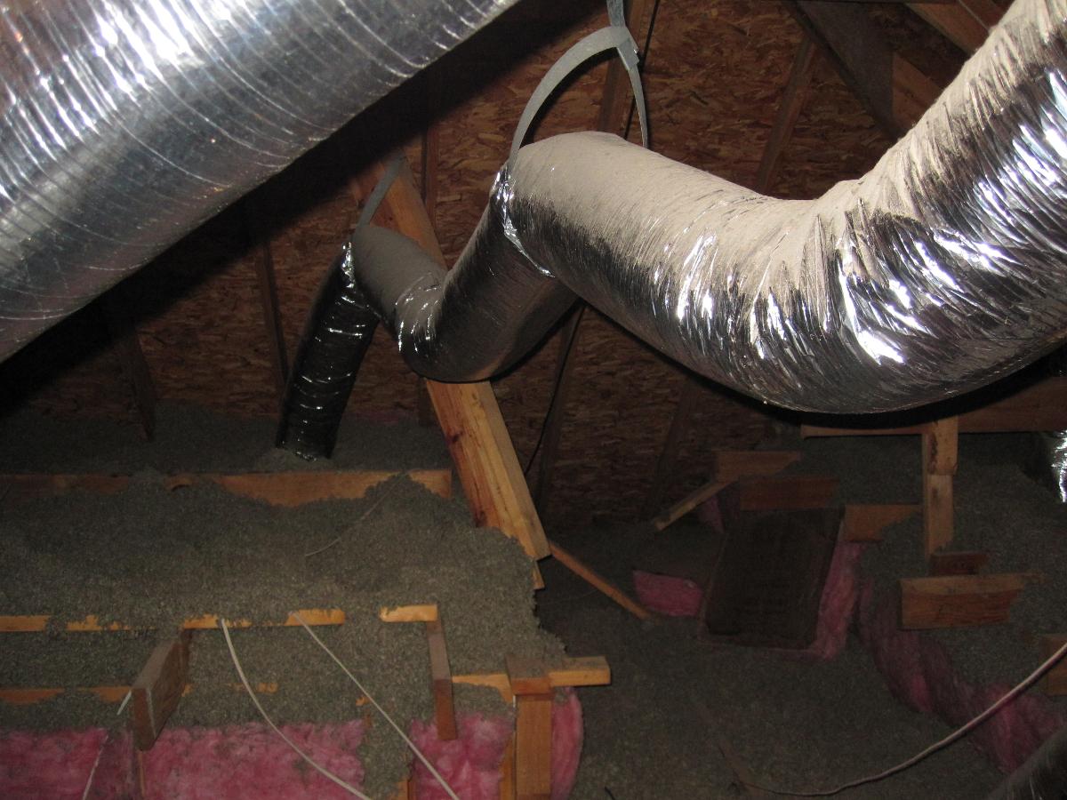 Attic insulation and air ductwork