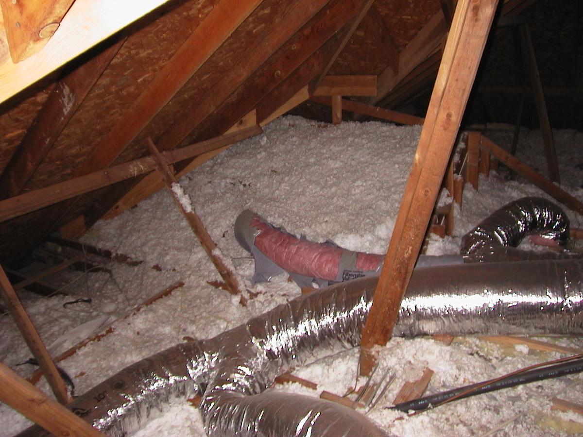 Attic insulation and air ductwork