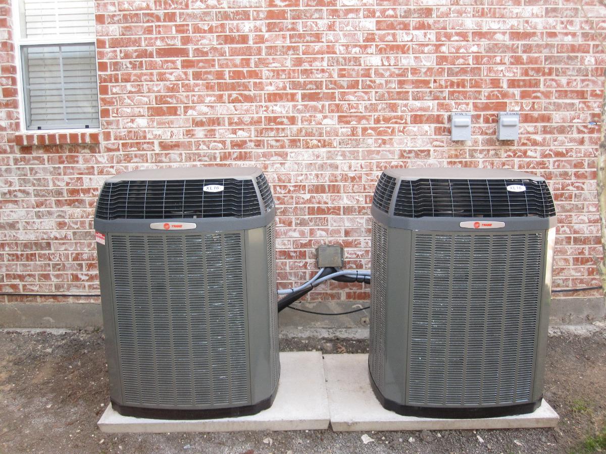 two outdoor trane HVAC units