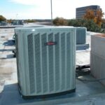 Outdoor rooftop commercial HVAC unit