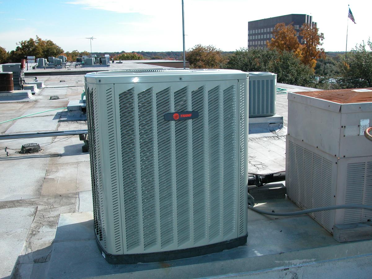 Outdoor rooftop commercial HVAC unit